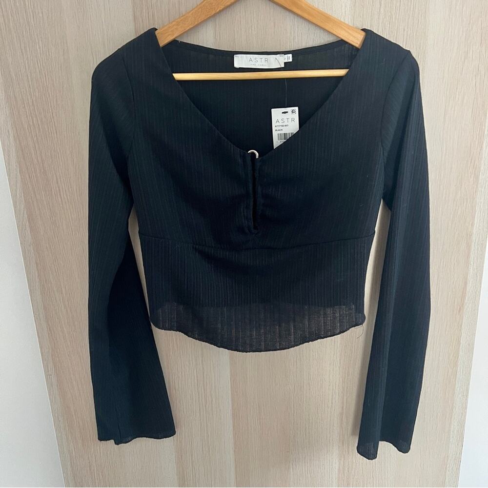 ASTR Black Long Sleeve Blouse